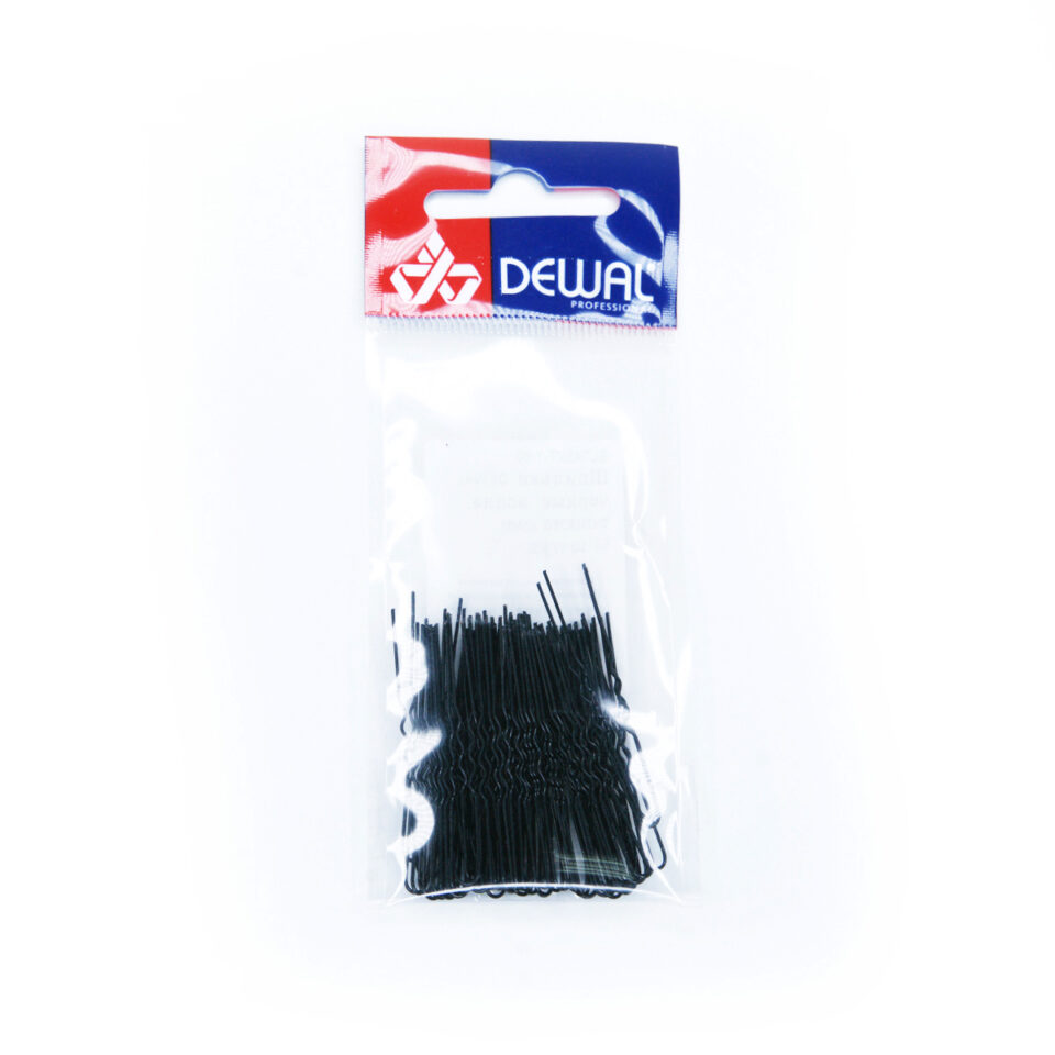 Шпильки DEWAL черные, волна, тонкие 45 мм, 60 шт/уп, на блистере