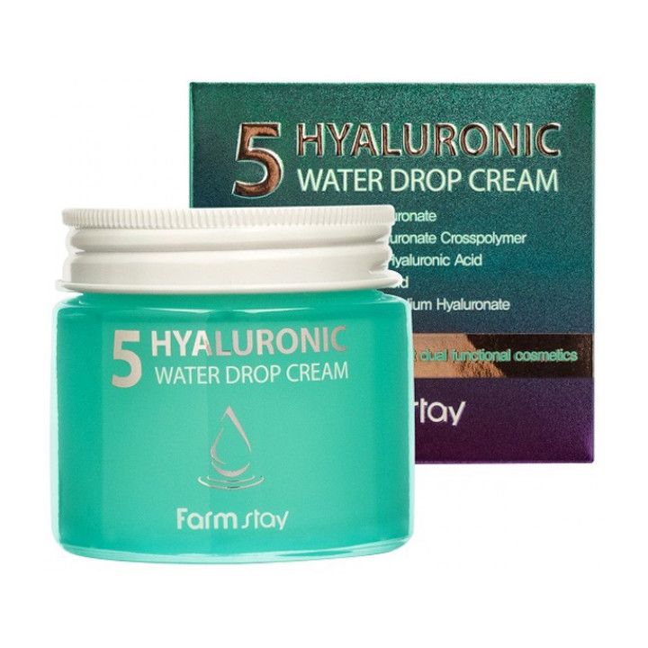 Farmstay Крем для лица с 5 видами гиалуроновой кислоты Hyaluronic 5 Water Drop Cream , 80 мл